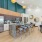 kitchen with island dining table